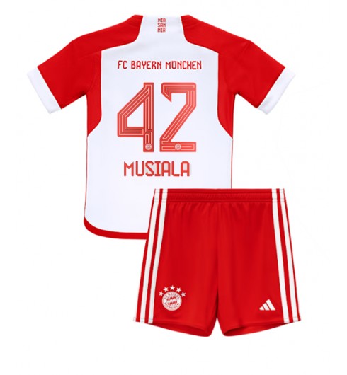 Bayern Munich Jamal Musiala #42 Domácí dres pro děti 2023-24 Krátký Rukáv (+ trenýrky)
